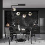 Czarna lampa sufitowa Soma 4 do salonu - grafitowe klosze kule