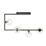 Czarna lampa sufitowa Soma 4 transparent - kuliste szklane klosze