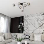 Czarna lampa sufitowa Vibra 6 - dymione ryflowane kule