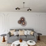 Czarna lampa sufitowa industrialna Foster 2 do salonu - dwa metalowe klosze