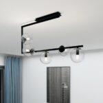 Czarna lampa sufitowa z kulami Soma 5 - przezroczyste klosze