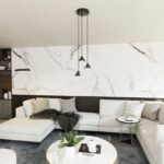 Czarna lampa wisząca Elit 3 Premium nad stolik do salonu - trzy stożkowe klosze