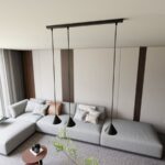 Czarna lampa wisząca Elit 3 do salonu - metalowe stożkowe klosze