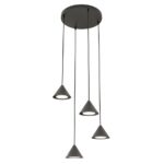 Czarna lampa wisząca Elit 4 Premium - 4 punktowa kompozycja zwisów