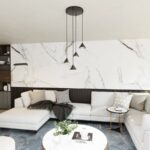 Czarna lampa wisząca Elit 4 Premium - 4 punktowa - nad stolik w salonie