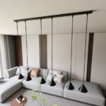 Czarna lampa wisząca Elit 6 - minimalistyczne klosze stożki - styl loft