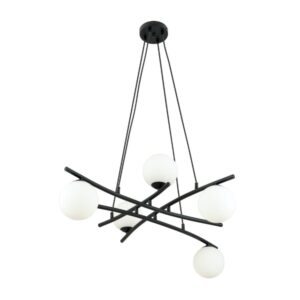 Czarna lampa wisząca Essa 5 do jadalni - z białymi kulami