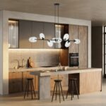 Czarna lampa wisząca Pandora 8 transparent - nad wyspę kuchenną