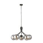 Czarna lampa wisząca kule Nova 5 grafitowe klosze - nowoczesna