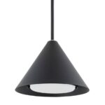 Czarna lampa wisząca na listwie Elit 4 - małe czarne metalowe stożki