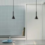 Czarna minimalistyczna lampa wisząca nad wyspę Kelvis - komplet 2 szt