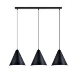 Czarno-biała lampa wisząca Rebel 3 potrójny zwis stożkowy - styl loft