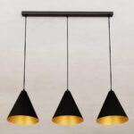 Czarno-złota lampa wisząca Rebel 3 - 3 metalowe klosze