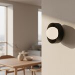 Czarny okrągły kinkiet Lulu do sypialni - metal i szkło - na ścianę