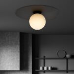 Czarny plafon kinkietowy Solar - kula do kuchni