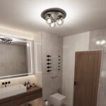 Czarny plafon łazienkowy Solar 3 - grafitowe kule