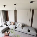 Czarny zwis punktowy Elit - mały stożek - do salonu nad stół