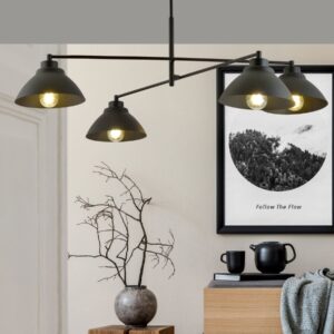 Czarny żyrandol loftowy Maverick 4 - 4 metalowe klosze