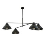 Czarny żyrandol loftowy Maverick 4 metalowe klosze - styl loft - Emibig