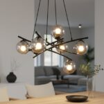 Czarny żyrandol wiszący Essa 5 - grafitowe klosze kule