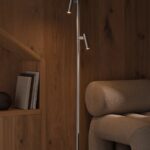 Elegancka lampa stojąca do czytania Makoto - chrom