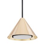 Elegancka lampa wisząca Elit 3 - złote klosze stożkowe