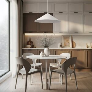 Kaszmirowa lampa wisząca stożek Lume XL 50 cm - nad stół