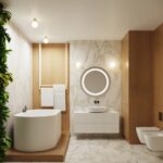 Kinkiet Halo jasnobeżowy karbowany - do eleganckiej łazienki