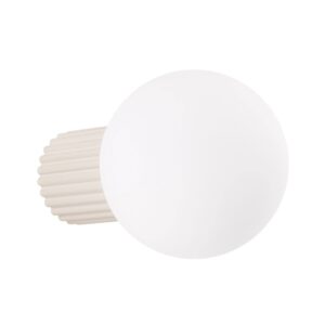 Kinkiet Halo jasnobeżowy karbowany - klosz kulka