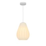 Klasyczna lampa wisząca Sallino - białe plisowane szkło