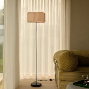 Lampa stojąca boho do salonu Vivienne - beżowa