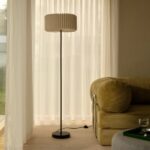 Lampa stojąca plisowana Vivienne do salonu boho