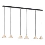 Lampa wisząca Elit 6 nad blat kuchenny - złote klosze stożki