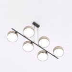 Lampa wisząca na 6 żarówek nad stół do salonu Drumz 6 - abażury z tkaniny