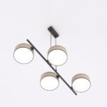 Lampa wisząca nad stół do salonu Drumz 4 - rattanowe abażury