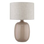 Lampka nocna z lnianym abażurem Melody - do sypialni