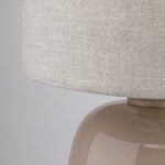 Lampka nocna z lnianym abażurem Melody - szklana