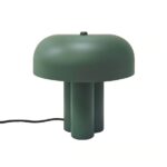 Lampka stołowa Sandro ciemnozielona do sypialni - grzybek