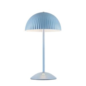 Lampka stołowa Zin niebieska - metalowy plisowany klosz