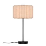 Lampka stołowa boho z plisowanym abażurem Vivienne - beżowa