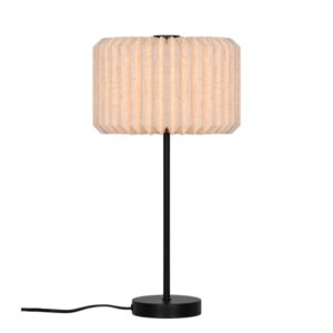 Lampka stołowa boho z plisowanym abażurem Vivienne - beżowa