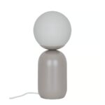 Lampka stołowa do sypialni Notti jasnobrązowa - szklany klosz