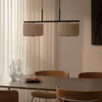 Lampa wisząca boho nad stół Vivienne - materiałowe abażury