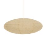 Lniana lampa wisząca Villo - duży klosz beżowy