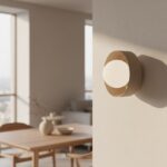 Mały okrągły beżowy kinkiet Lulu na ścianę - klosz kula