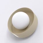 Mały okrągły kinkiet Lulu do przedpokoju - biało-beżowy