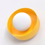 Mały pomarańczowy kinkiet Lulu - klosz mleczna kula- Emibig