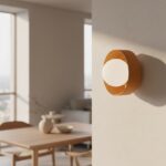 Mały pomarańczowy kinkiet Lulu na ścianę - klosz mleczna kula