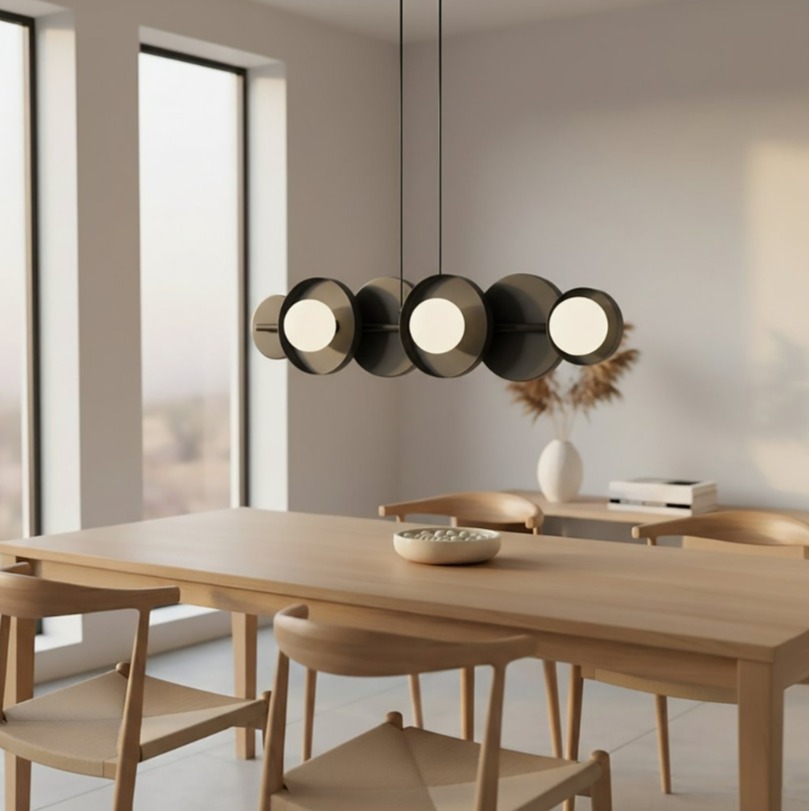 Metalowa czarna lampa nad stół Model 6 do jadalni - Emibig