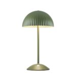 Metalowa lampa stołowa Zin zielona - kopułowy klosz